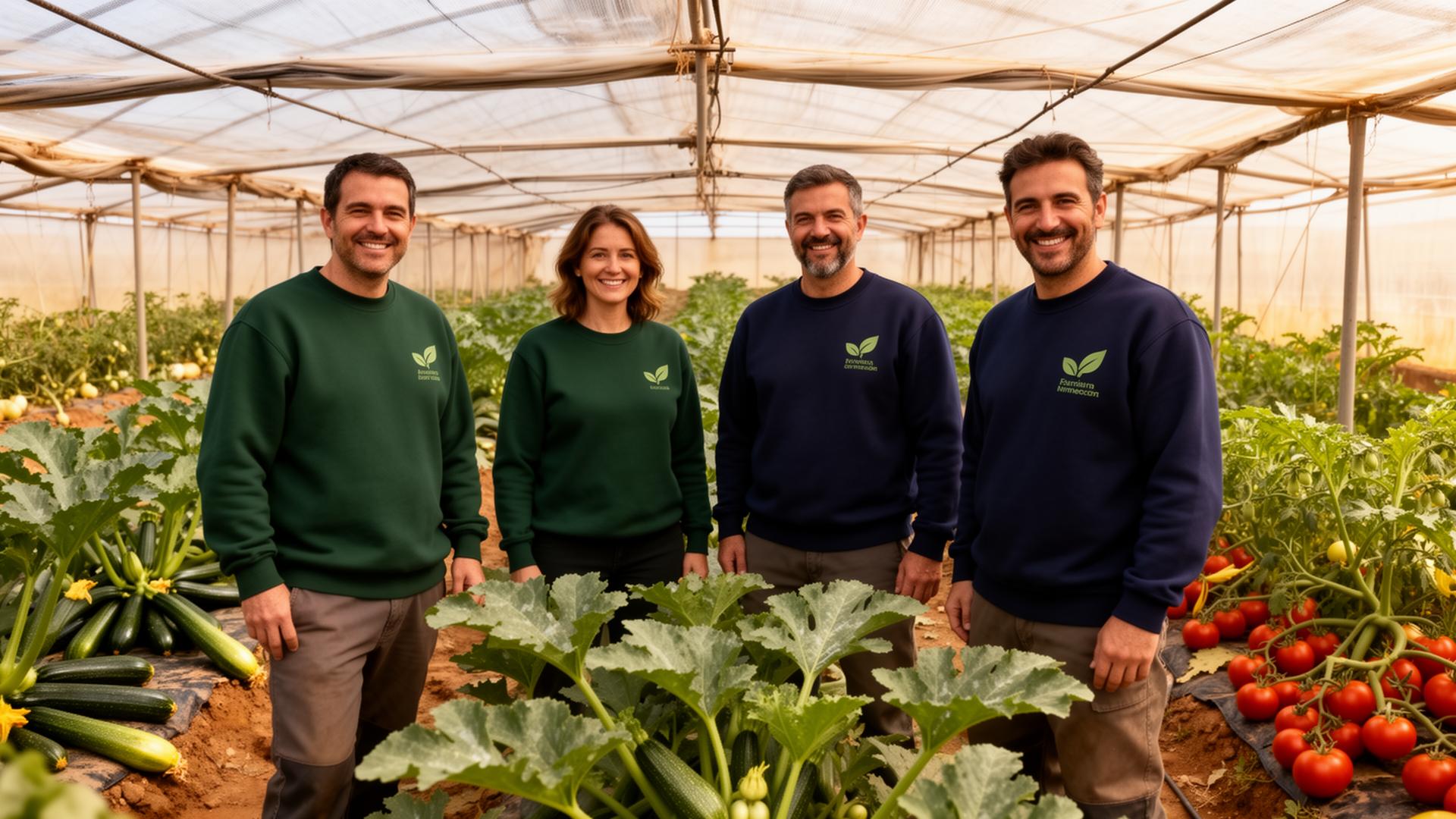 Agricultor de Biolitoral en un invernadero raspa y amagado de Cabo de Gata