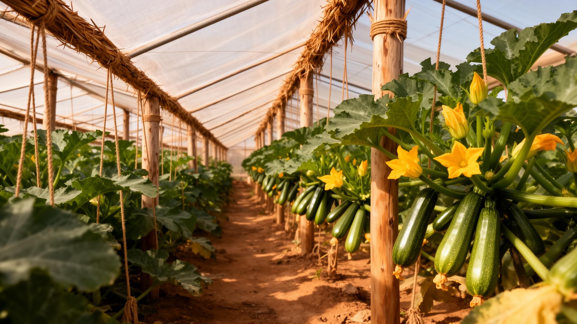 Plantación ecológica en invernadero raspa y amagado